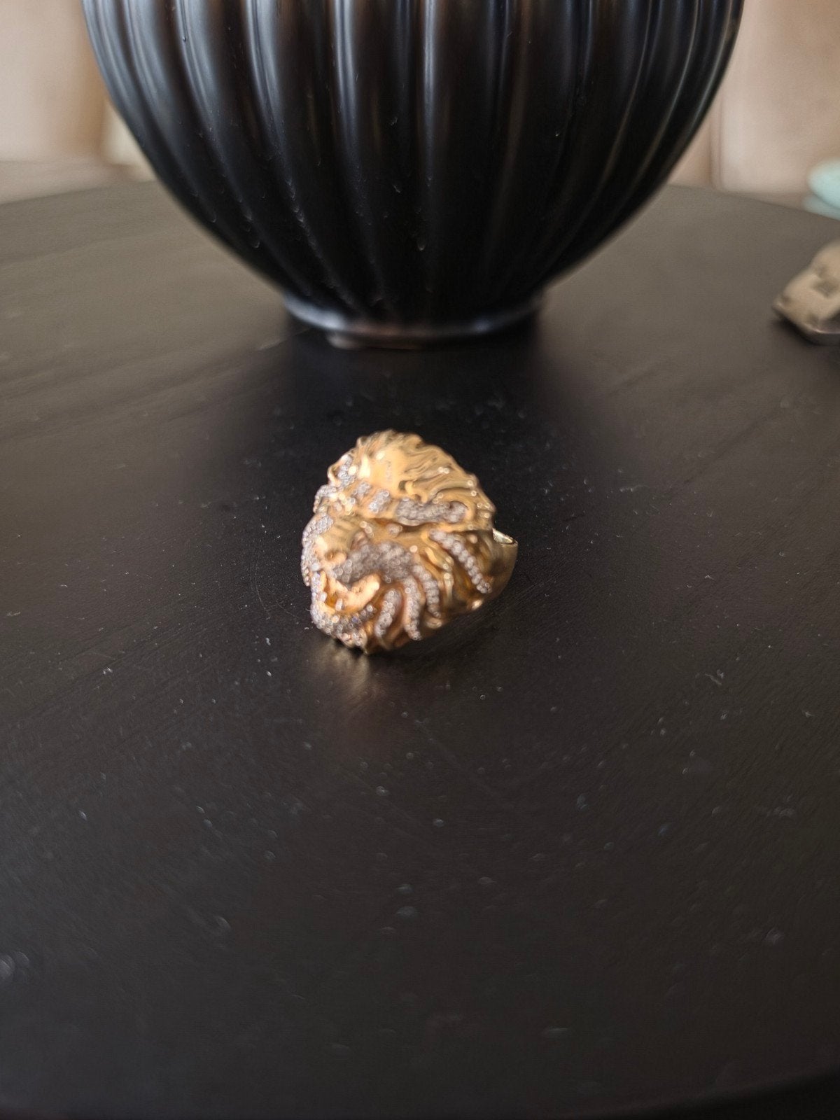Prachtige Massieve Leeuwenkop Ring 14 Karaat Goud, Gebruikt, 20 of groter, Heer, Ophalen of Verzenden