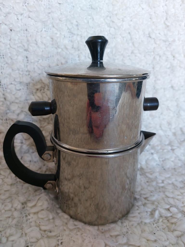Vintage RVS percolator met bakelieten handvat van Jeka Tiel, Antiek en Kunst, Ophalen of Verzenden