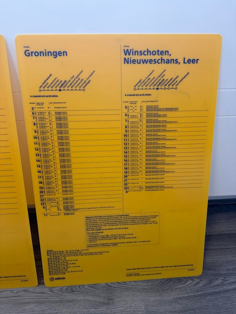 NS vertrektijden Vertrekstaten in nieuwstaat, Ophalen of Verzenden, Nieuw, Trein, Overige typen