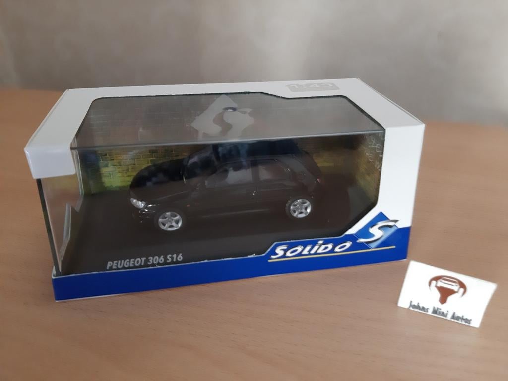 Peugeot 306 S16 1994 Onyx Zwart - Solido 1:43, Solido, Auto, Solido, Nieuw
