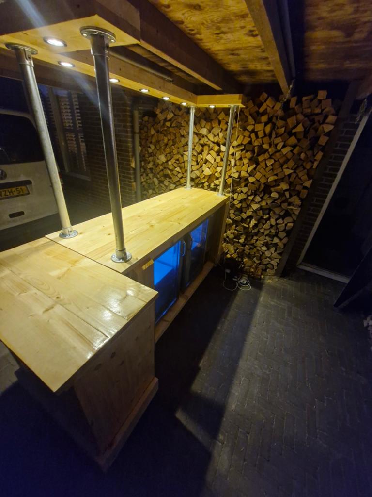 Koelbuffet mobiele bar koelkast hout maatwerk horeca, Ophalen