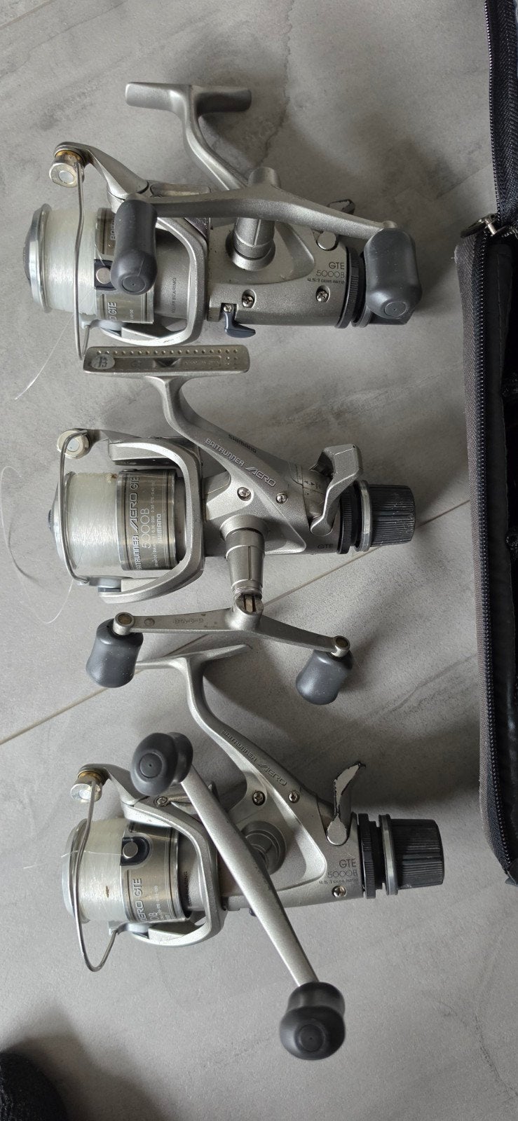 Shimano baitrunners. 5000B Aero. Met 3 extra spoelem, Watersport en Boten, Ophalen, Gebruikt, Molen