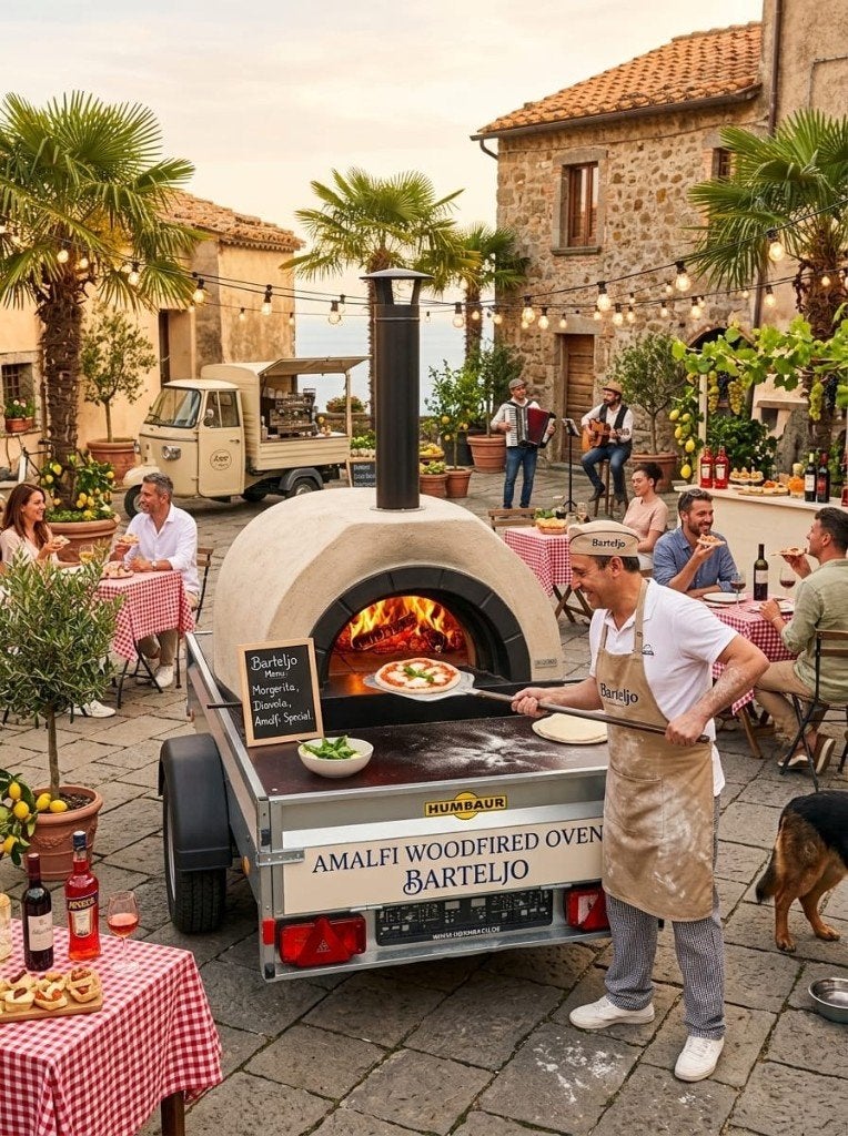Pizza-oven HUREN, mobiele steenoven bakoven, Ophalen, Gebruikt