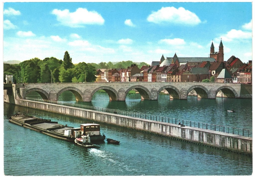 43892 Maastricht Limburg Maas Binnenvaartschip _ opdrukker, Ophalen of Verzenden, 1960 tot 1980, Ongelopen, Limburg