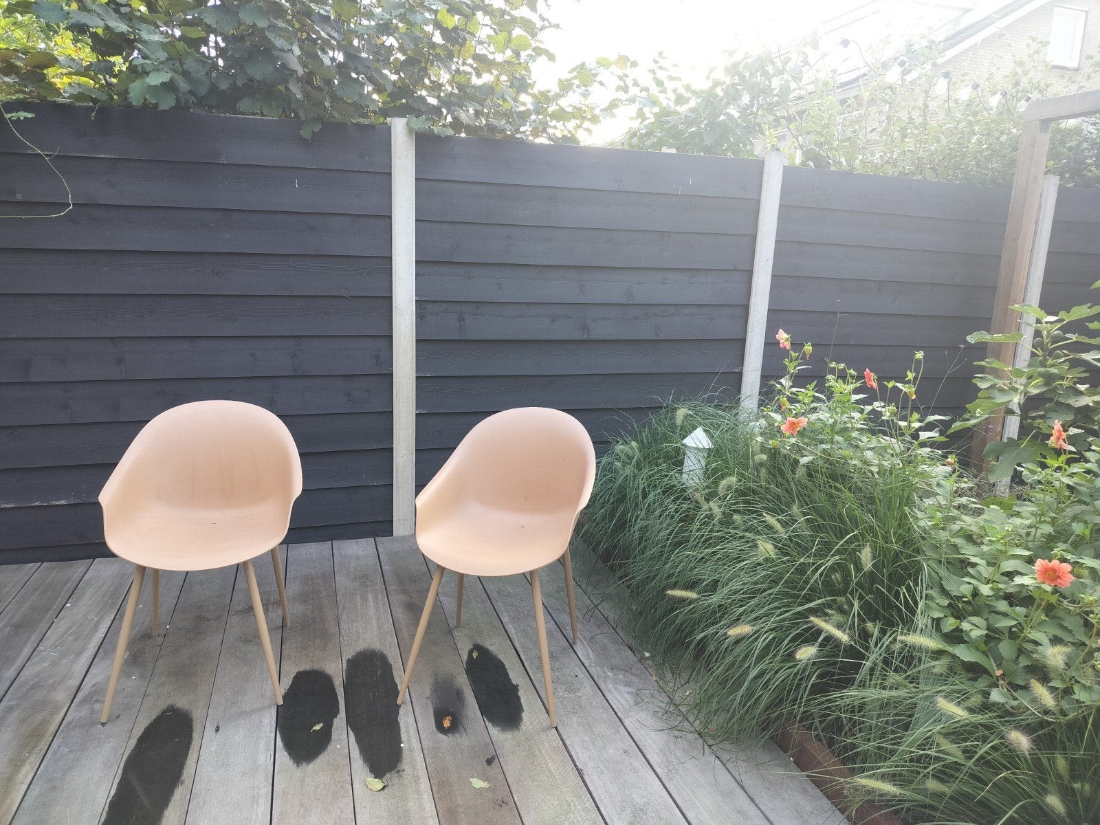 twee kwantum tuinstoelen oker, Ophalen, Rond, Kunststof, Minder dan 30 cm