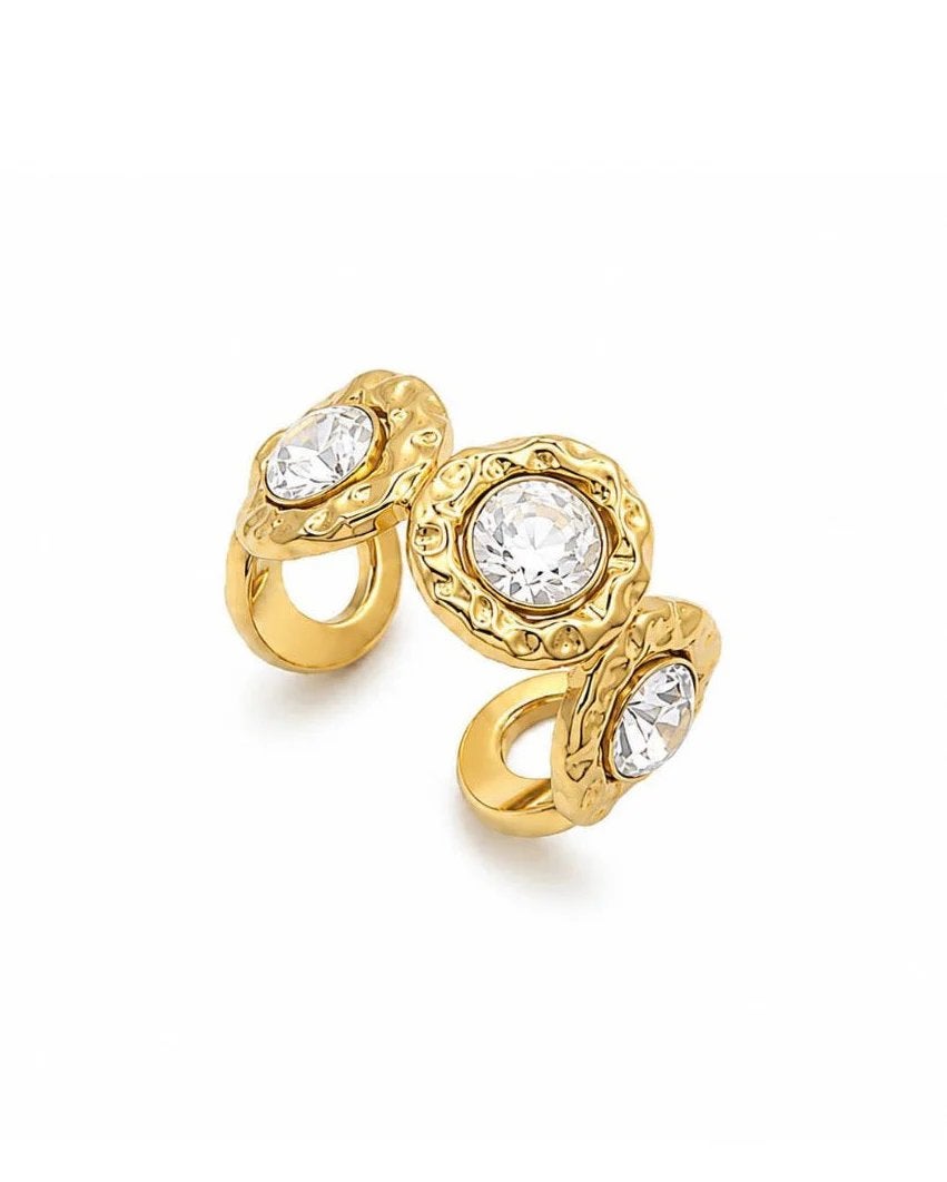 Ring met strass, Nieuw, Dame, Goud, Met strass