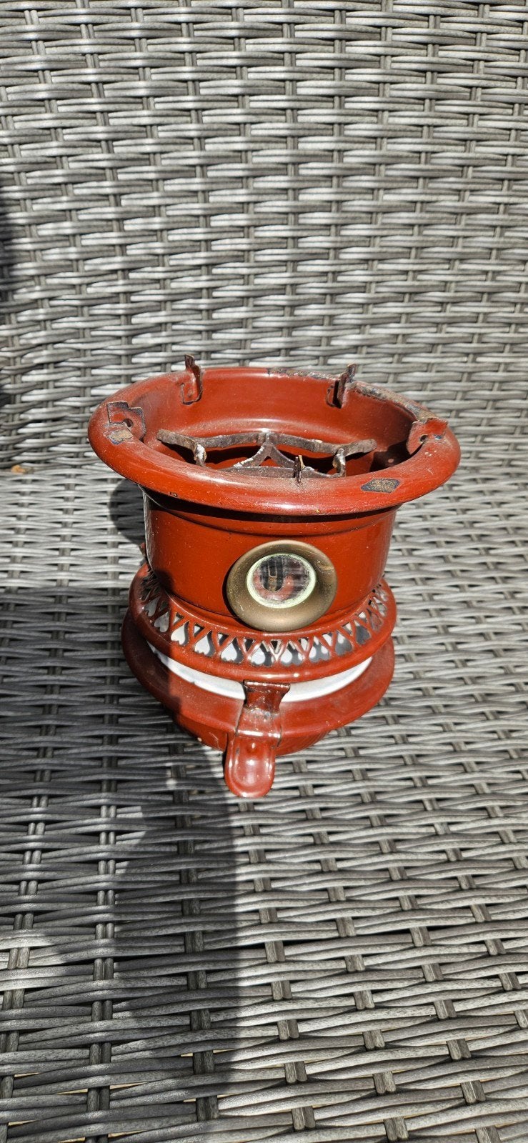 Vintage Petroleum Kooktoestel - Rood Emaille, Ophalen of Verzenden
