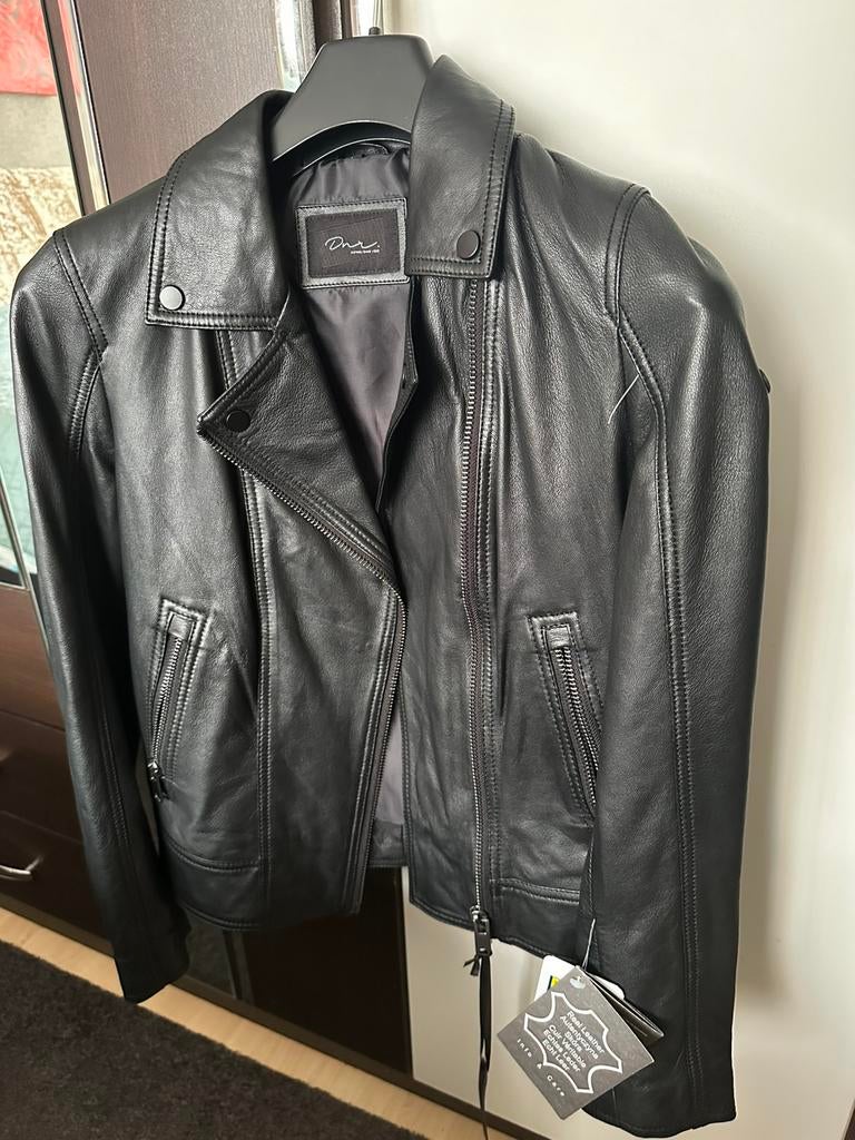 Dames leren bikerjack jasje, Ophalen of Verzenden, Nieuw, Maat 38/40 (M), Zwart