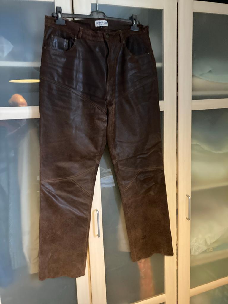 John F. Gee Leren Broek - Maat 52, Ophalen of Verzenden, Gedragen, Maat 52/54 (L), Bruin