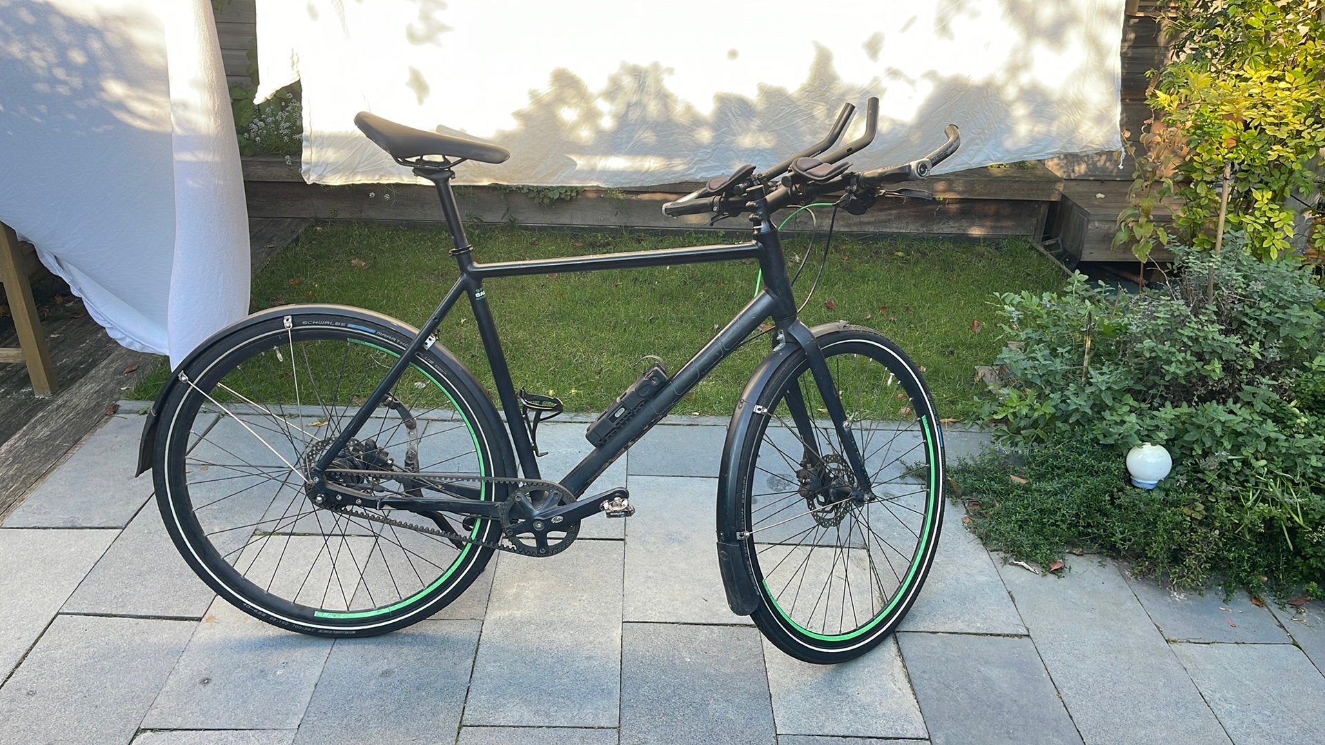Sportieve Herenfiets, Gebruikt, Versnellingen, 57 tot 61 cm, Schijfrem