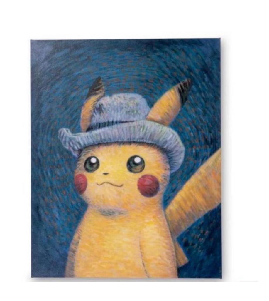 Pikachu Van Gogh Canvas 95x75 CM, Eén persoon, Ticket of Toegangskaart