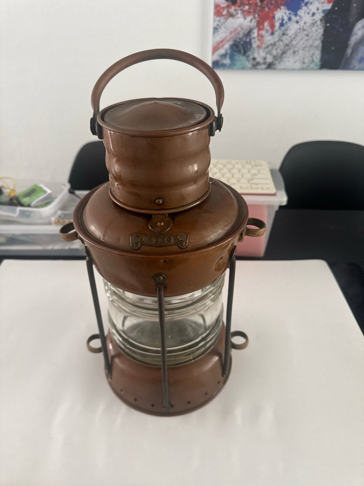 Koperen Ankerlicht 35 cm - Zonder brander, Antiek en Kunst, Ophalen of Verzenden