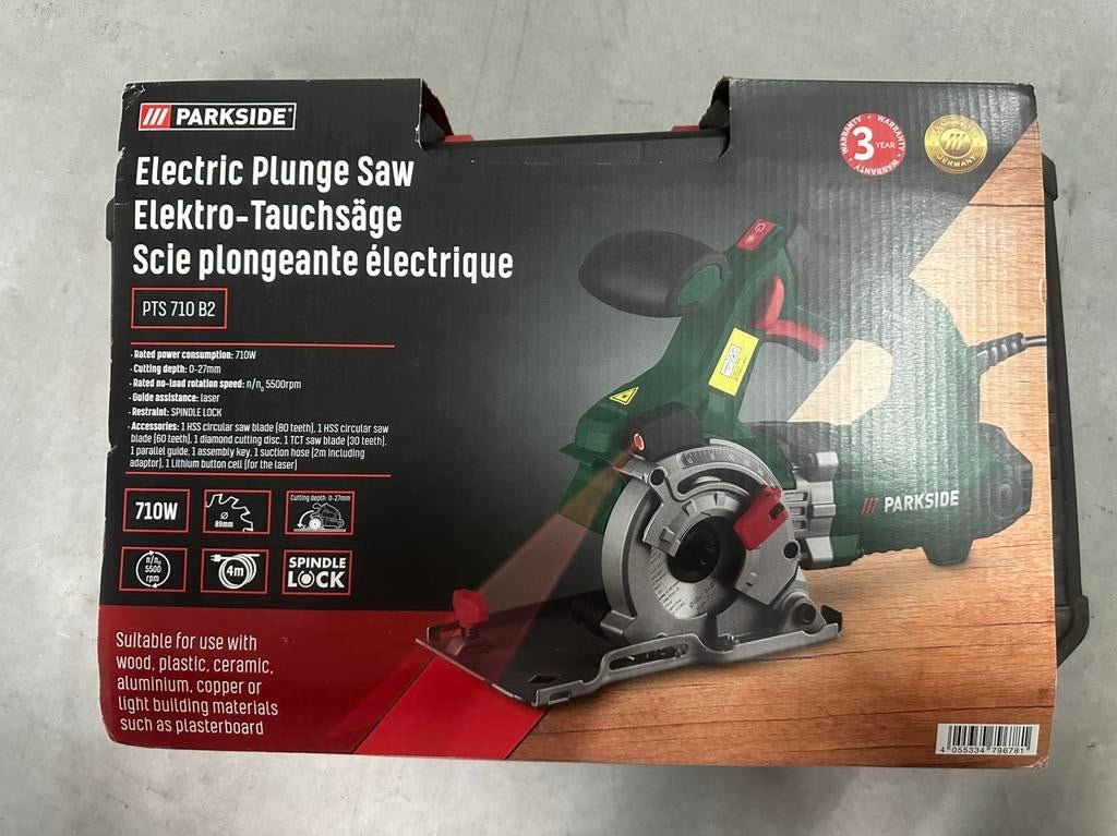 Parkside Elektrische insteekzaag NIEUW IN DOOS, Ophalen, Zo goed als nieuw, Haakse handslijpmachine