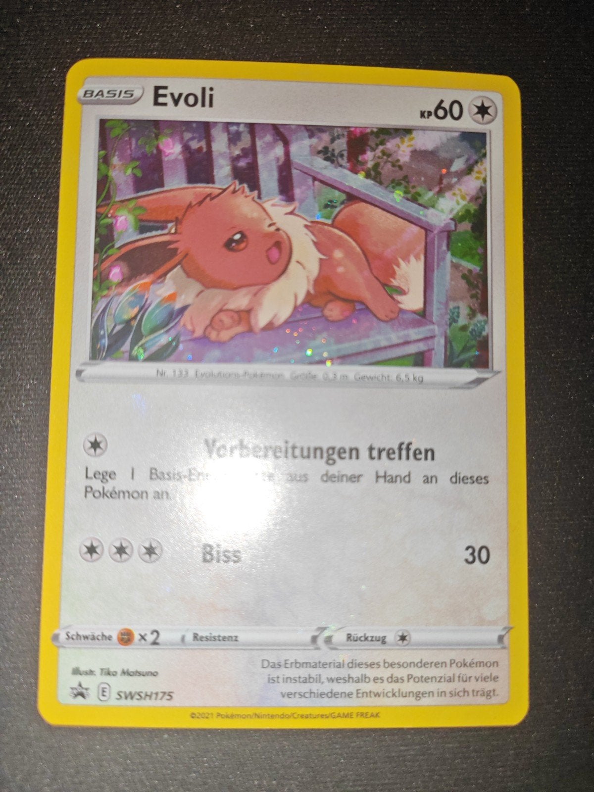 Pokémon Eevee SWSH175 Duits, Ophalen, Zo goed als nieuw, Losse kaart