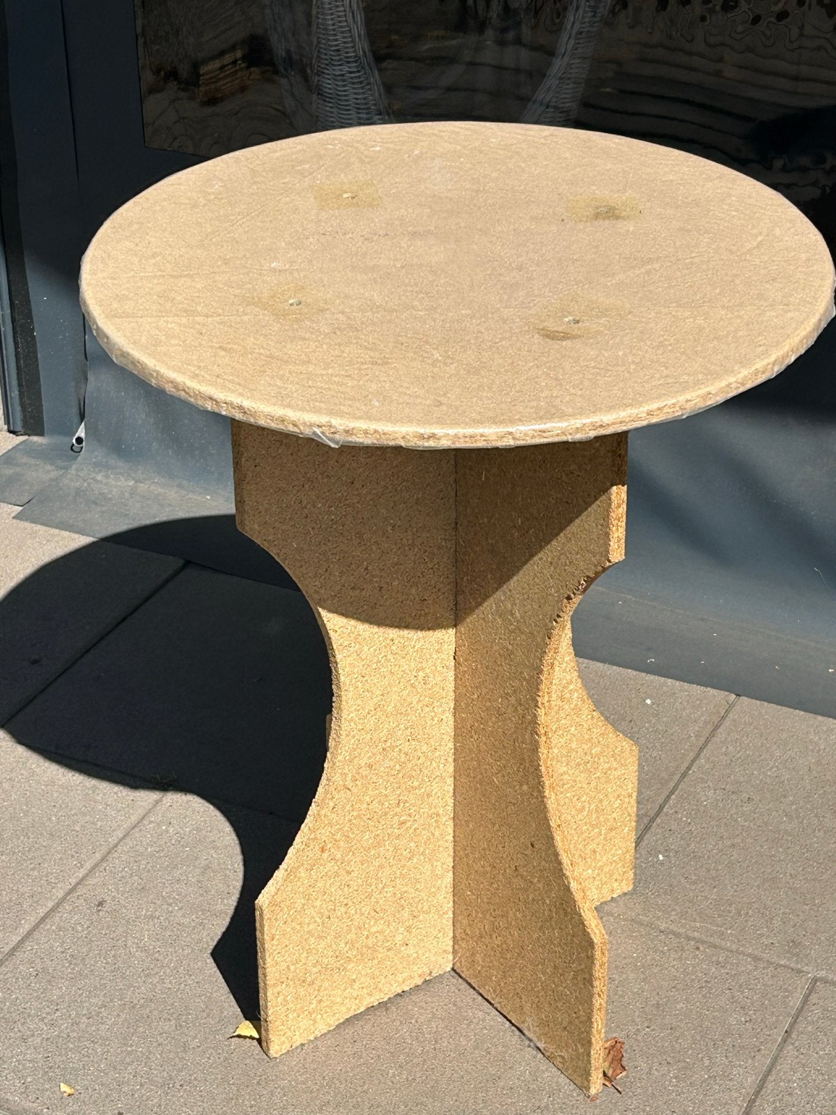 Mooi houten tafeltje - doorsnee 50 cm, 60 cm hoog, Minder dan 55 cm, Gebruikt, Rond, Ophalen of Verzenden