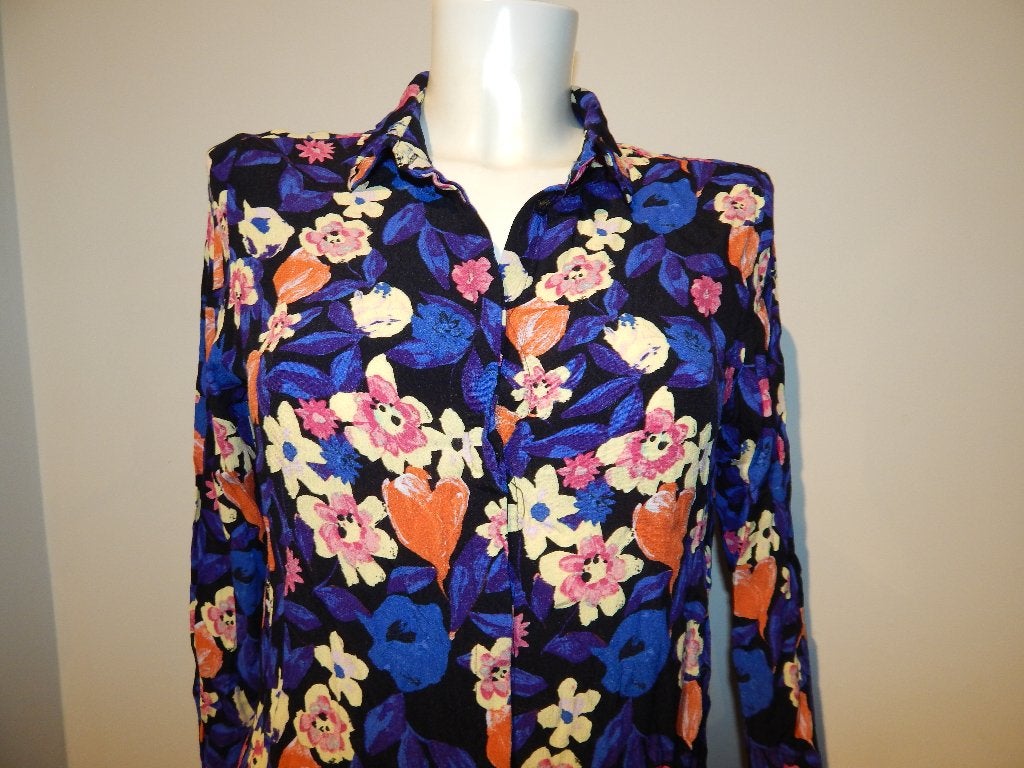 Fabienne Chapot blouse bloemen print mooie tinten 40, Maat 38/40 (M), Zo goed als nieuw, Fabienne Chapot, Meerkleurig