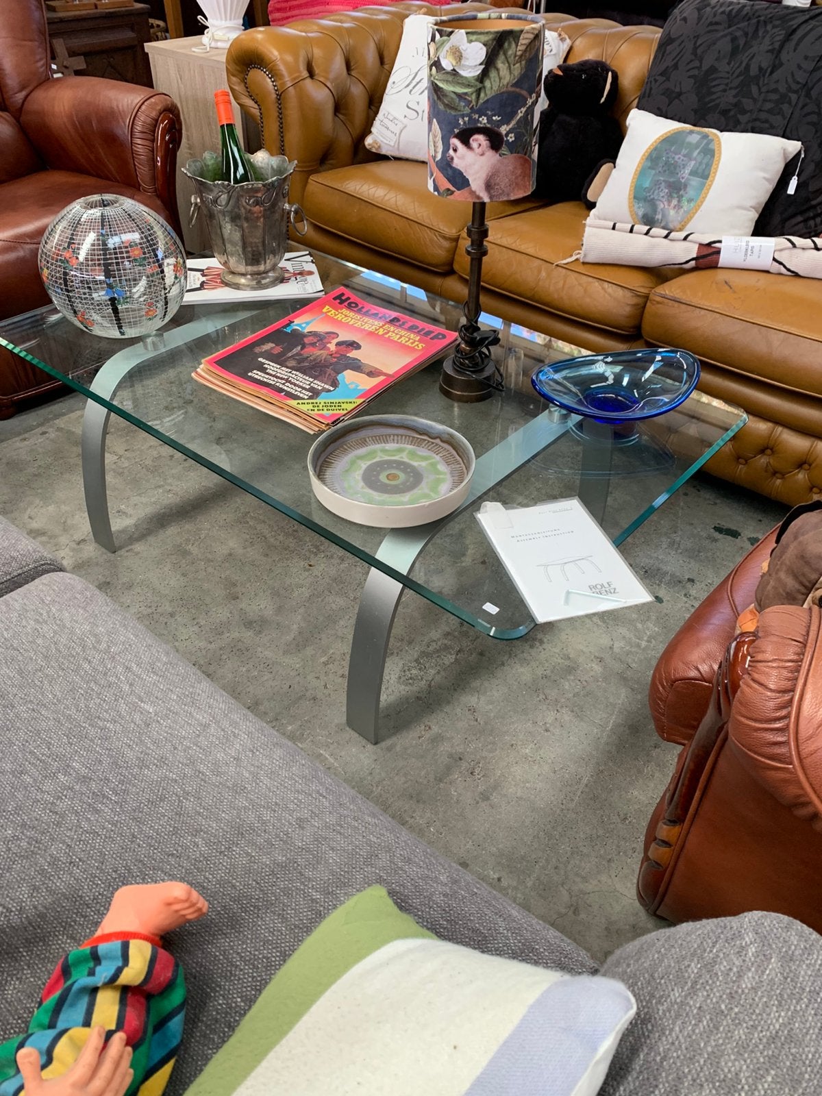 Tafel vintage Rolf Benz salontafel coffee table jaren 80, 100 tot 150 cm, Zo goed als nieuw, Rechthoekig, 50 tot 100 cm