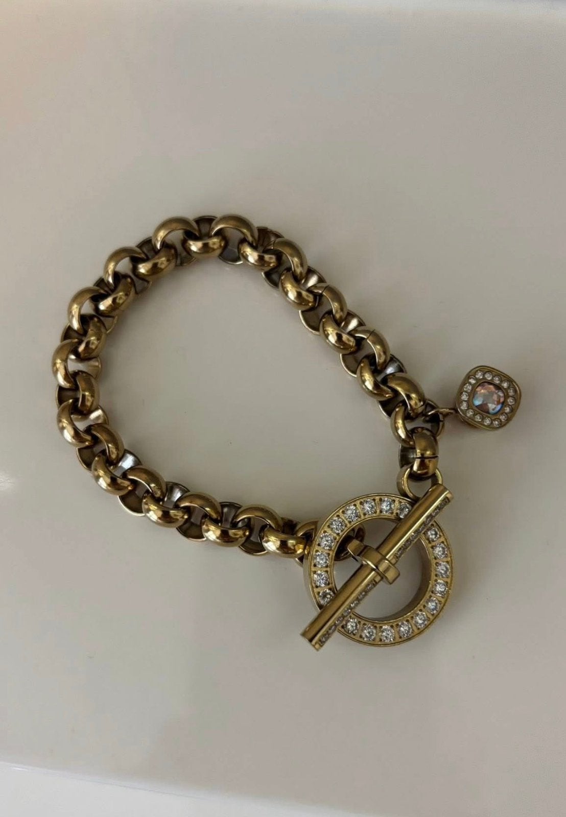 Gouden Jasseron armband Qudo, Ophalen of Verzenden, Zo goed als nieuw, Goud