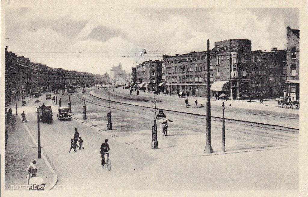 762X Rotterdam Putschelaan tram naast rails R.T.M., Ophalen of Verzenden, 1920 tot 1940, Gelopen, Zuid-Holland