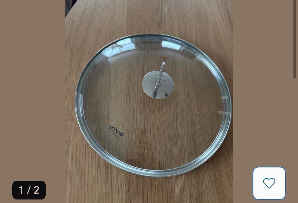 Vivo Glazen Pannen Deksel - 29 cm, Ophalen of Verzenden, Gebruikt, Glas, Overige typen