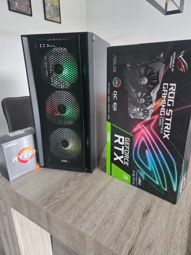 Goedkope Gaming PC | Ryzen 7 3700x | RTX 2060 + monitor, Met monitor, Gebruikt, Zelf gebouwde pc, Ophalen of Verzenden