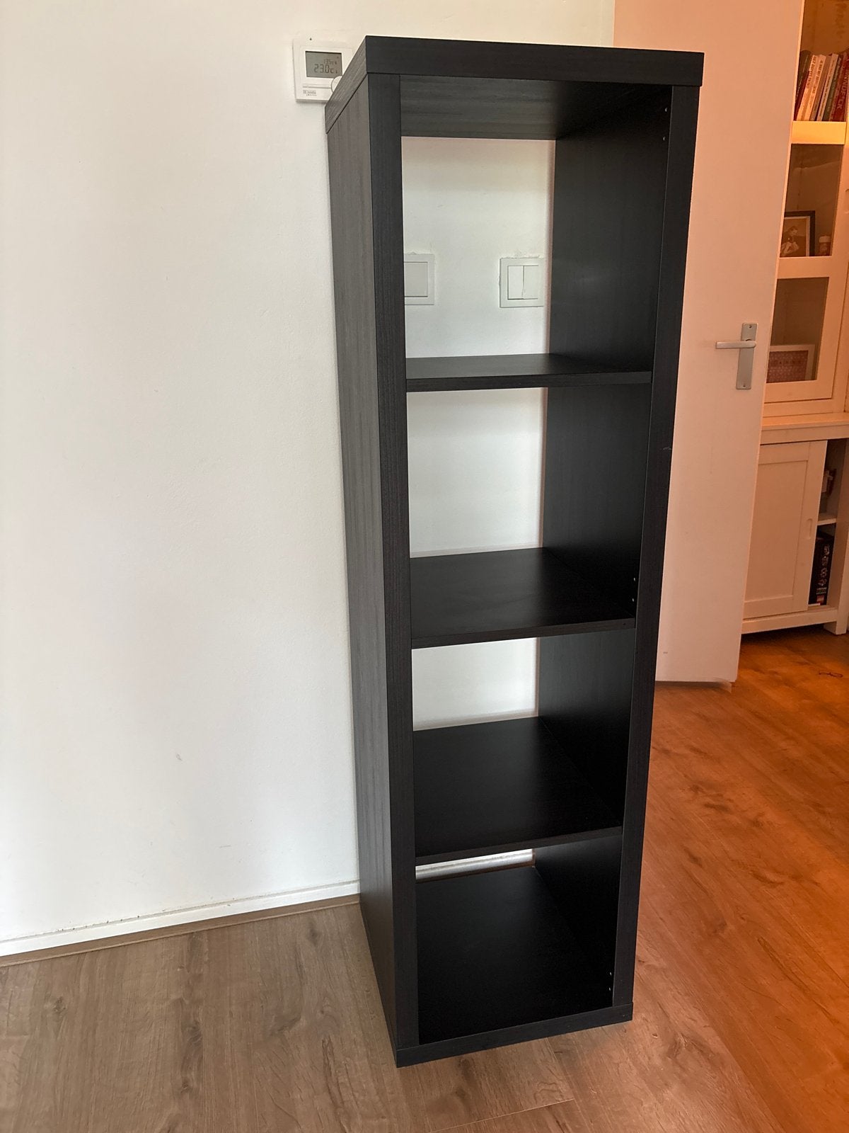 IKEA Kallax kast zwart 4 vakken - Zo goed als nieuw, Ophalen, Minder dan 50 cm, 100 tot 150 cm, Zo goed als nieuw