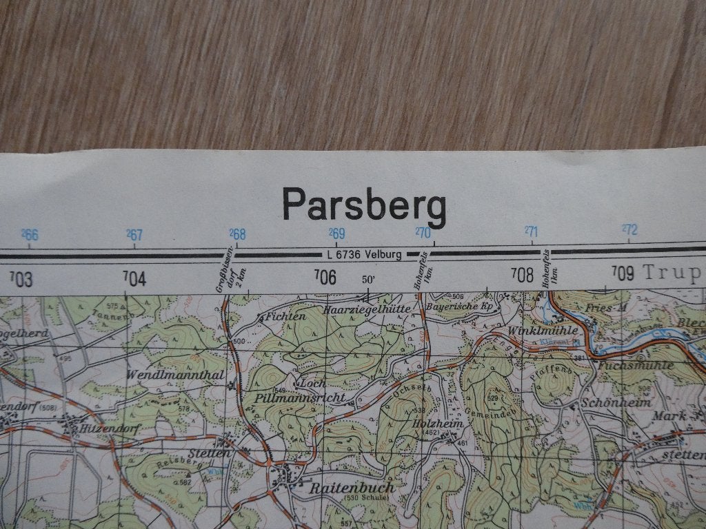 NATO stafkaart Parsberg., Ophalen of Verzenden, Landmacht, Duitsland, Foto of Poster