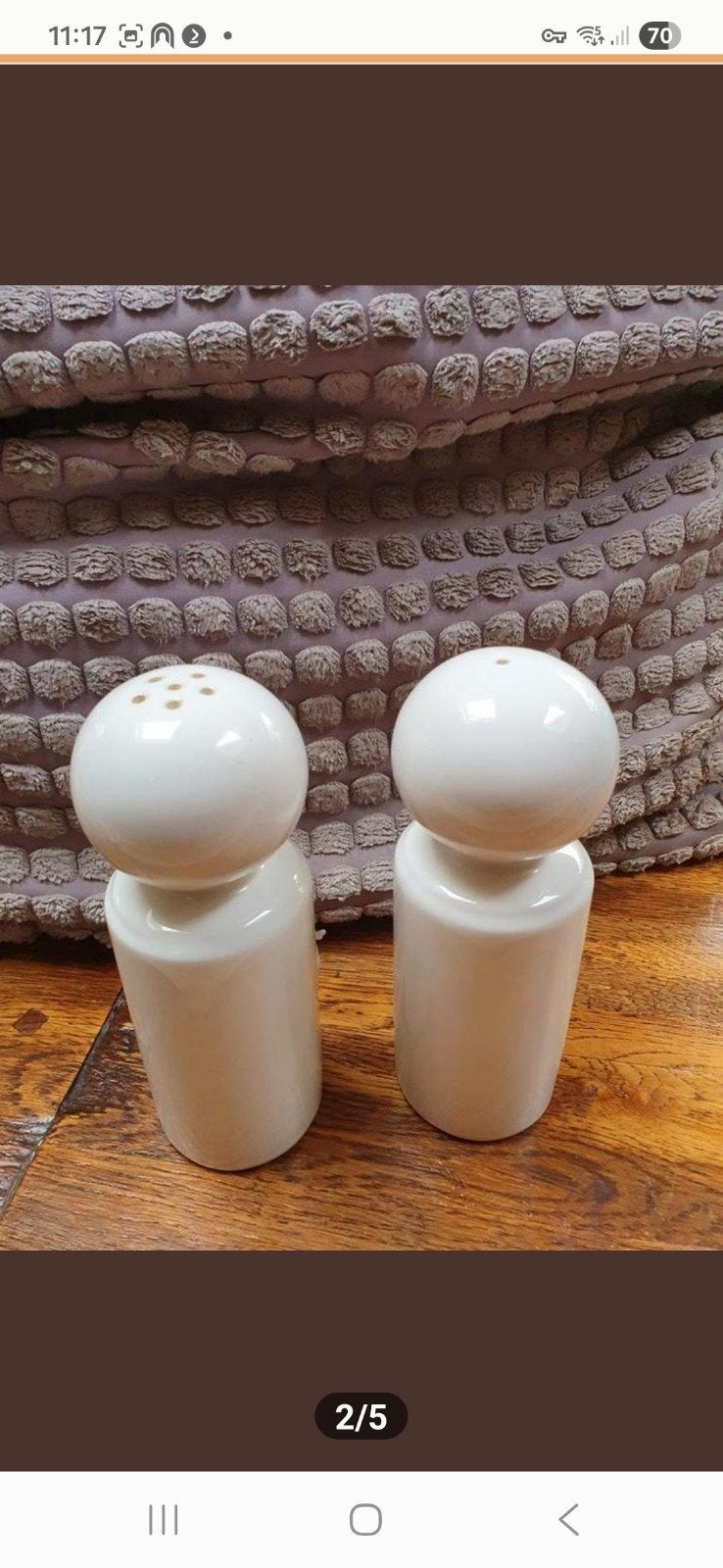 Retro zout en peper set/stel/wit stenen peper en zout stel, Antiek en Kunst, Ophalen of Verzenden
