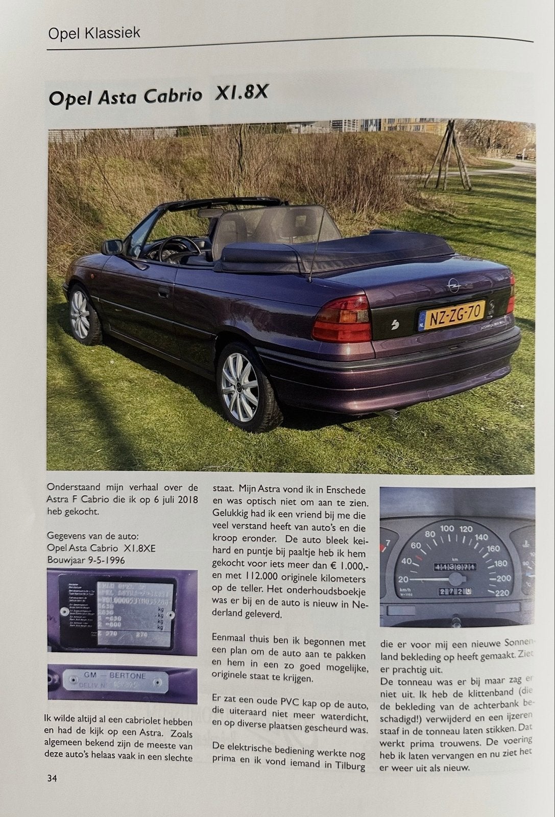 Opel Astra 1.8 I Cabrio 16V 1996, Voorwielaandrijving, Origineel Nederlands, 1200 kg, Handgeschakeld