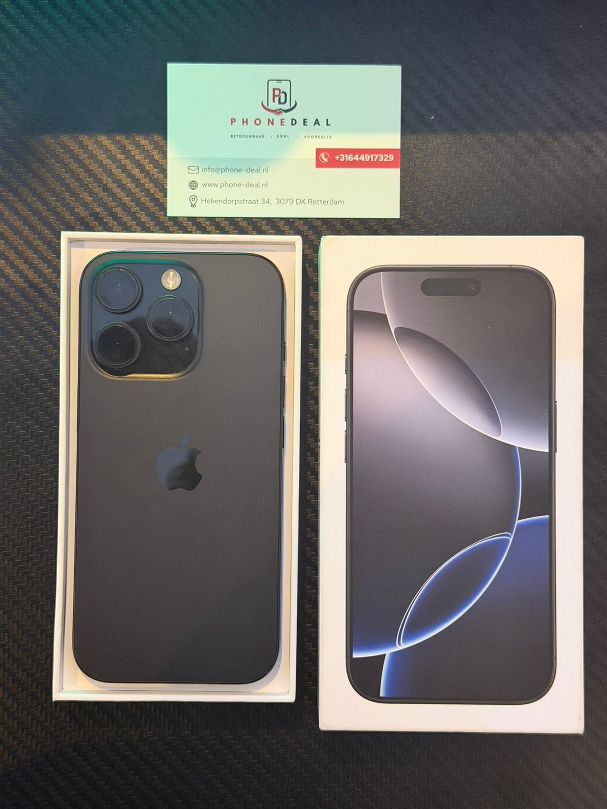 iPhone 16 pro 128 gb factuur + Garantie, Telecommunicatie, IPhone 16 Pro, Apple, Zwart, Ophalen of Verzenden