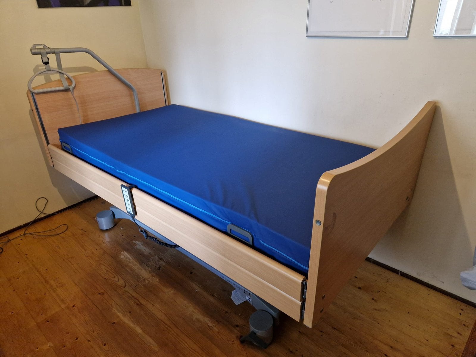 Verstelbaar zorgbed met matras extra breed, Ophalen, 200 cm, Metaal, 100 cm