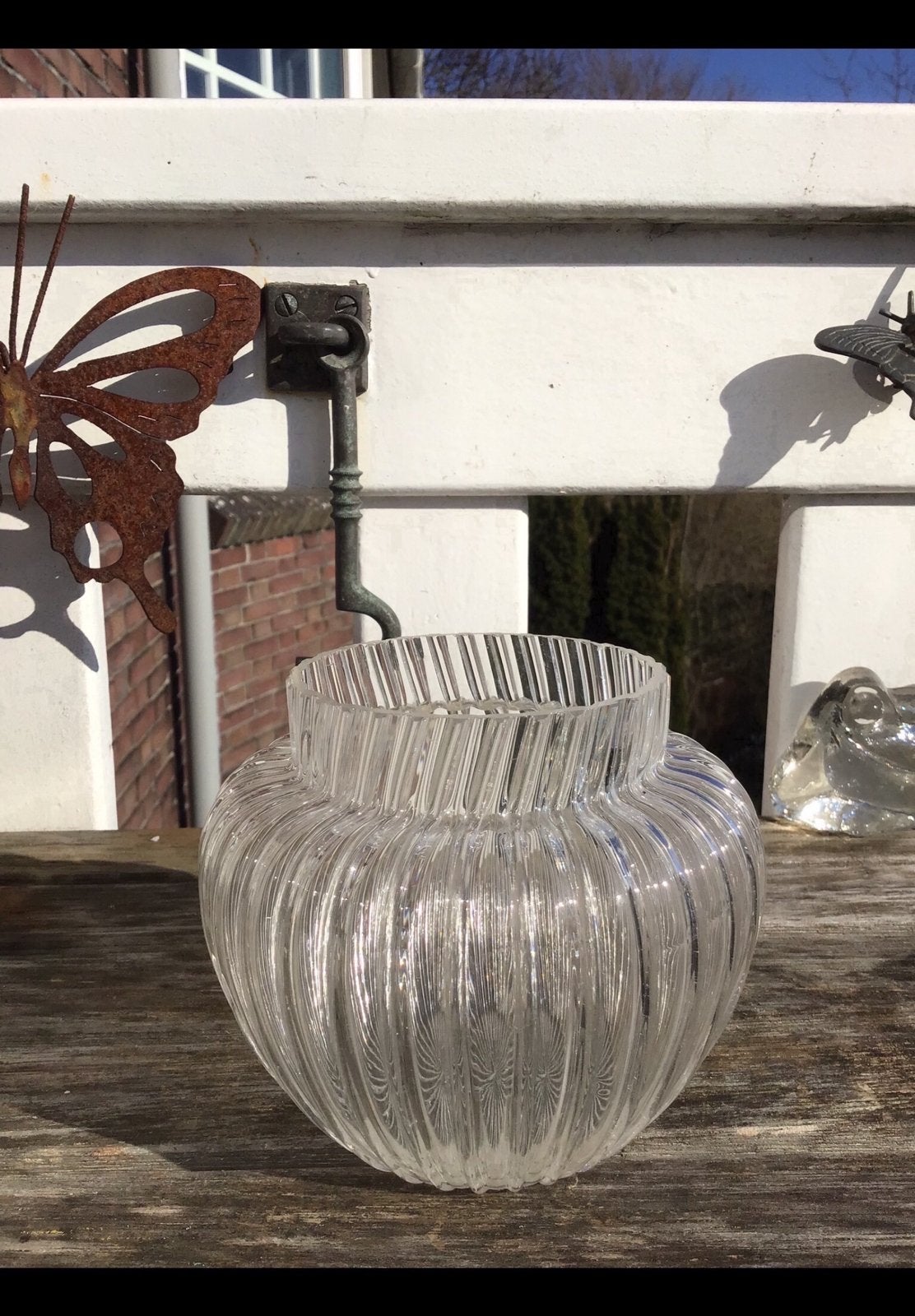 Mooi erg oud vaasje. Kristal glas met laag loodgehalte. Vaas, Ophalen of Verzenden