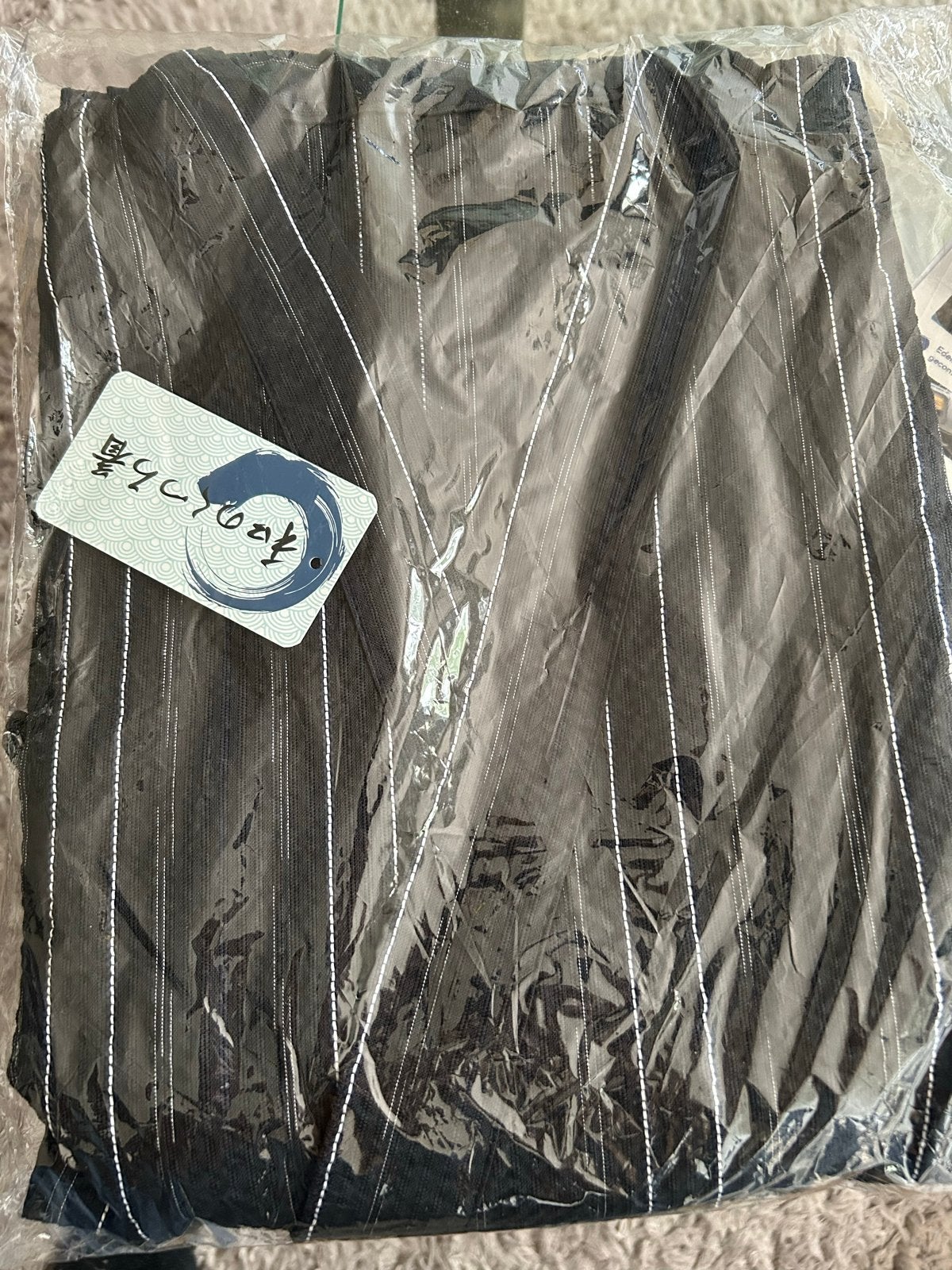 Nieuwe gestreepte kimono/yukata, zwart met wit, Ophalen of Verzenden, Nieuw