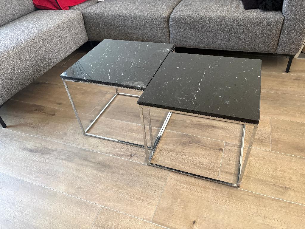 bijzettafel/salontafel, Overige materialen, Minder dan 55 cm, Gebruikt, Vierkant