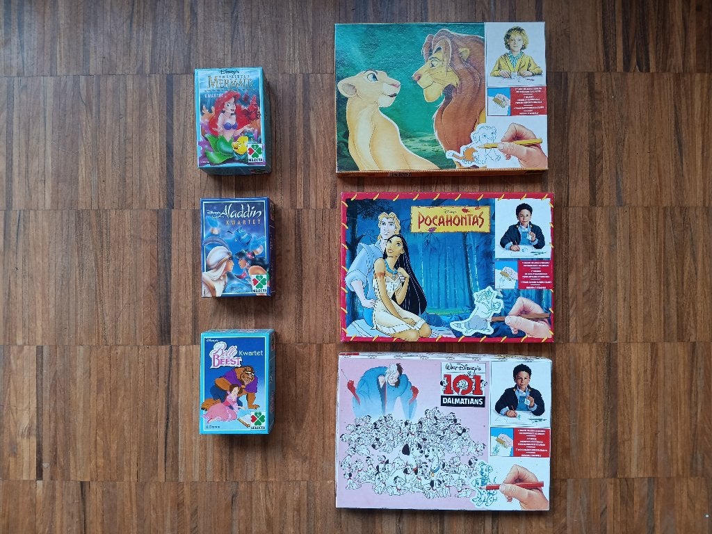 Set stempels en kwartetspellen Disney, Ophalen of Verzenden, Overige figuren, Zo goed als nieuw, Overige typen