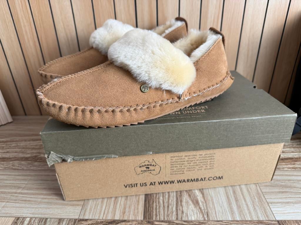 Warmbat barrine cognac sloffen maat 41, Kleding | Dames, Schoenen, Ophalen of Verzenden, Nieuw