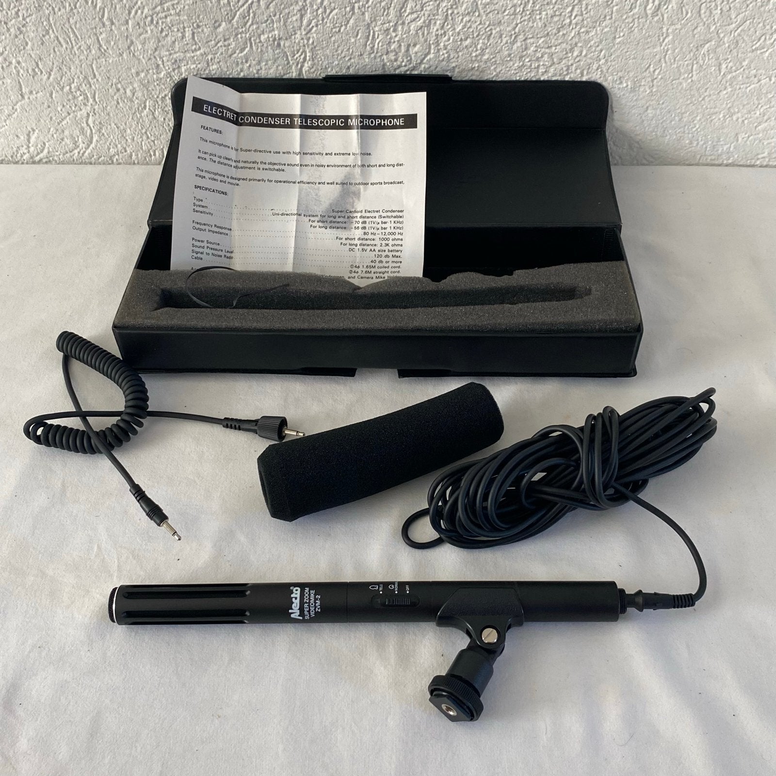 Alecto Super Zoom Videomike ZVM-2 Electret Condensator Micro, Muziek en Instrumenten, Ophalen of Verzenden, Gebruikt, Overige typen