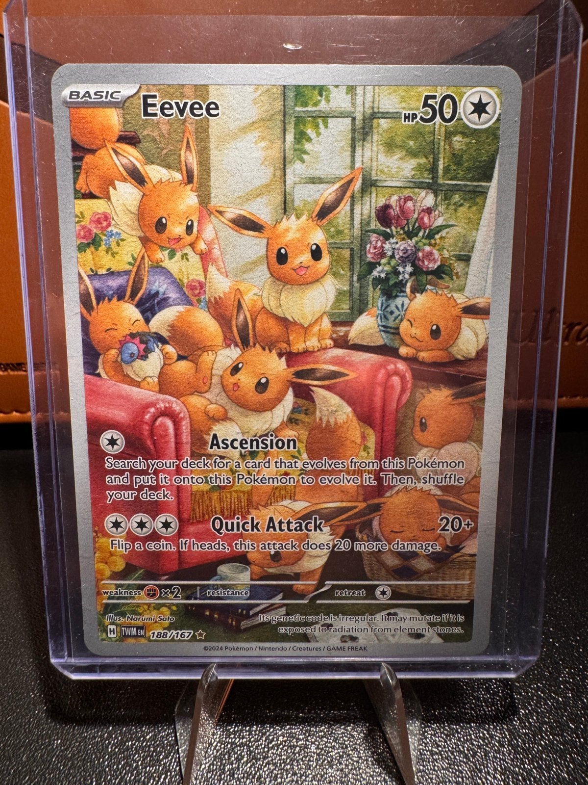 Eevee Pokemon kaart, Ophalen of Verzenden, Nieuw, Losse kaart, Foil