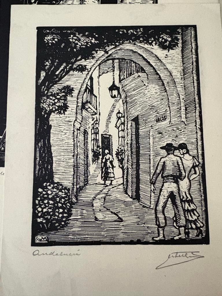 Juan Castells Martí - Originele houtsnedes (6 van 8), Antiek en Kunst, Kunst | Etsen en Gravures, Ophalen of Verzenden