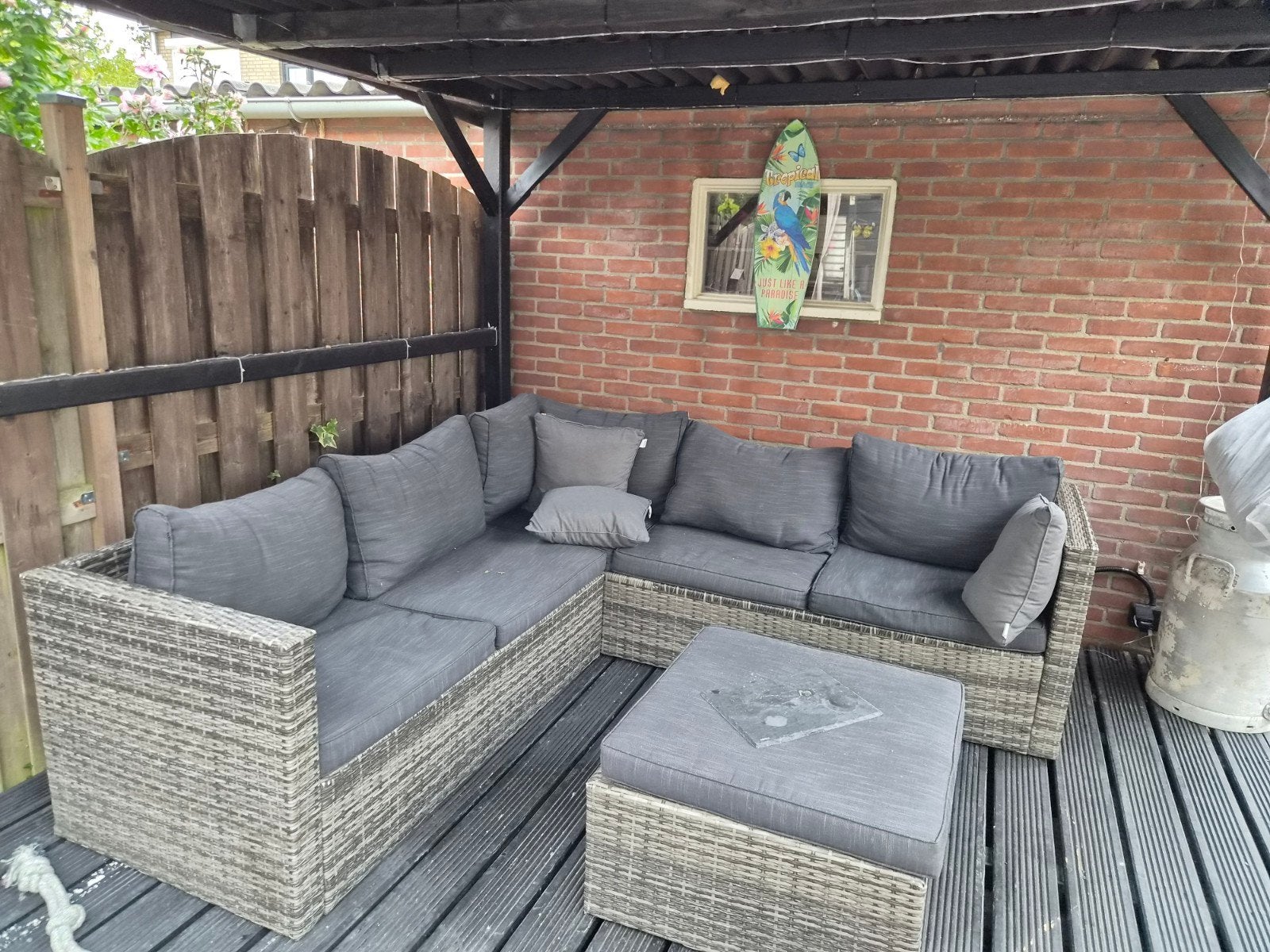 lounge set, Tuin en Terras, Ophalen, 5 zitplaatsen, Gebruikt, Rotan