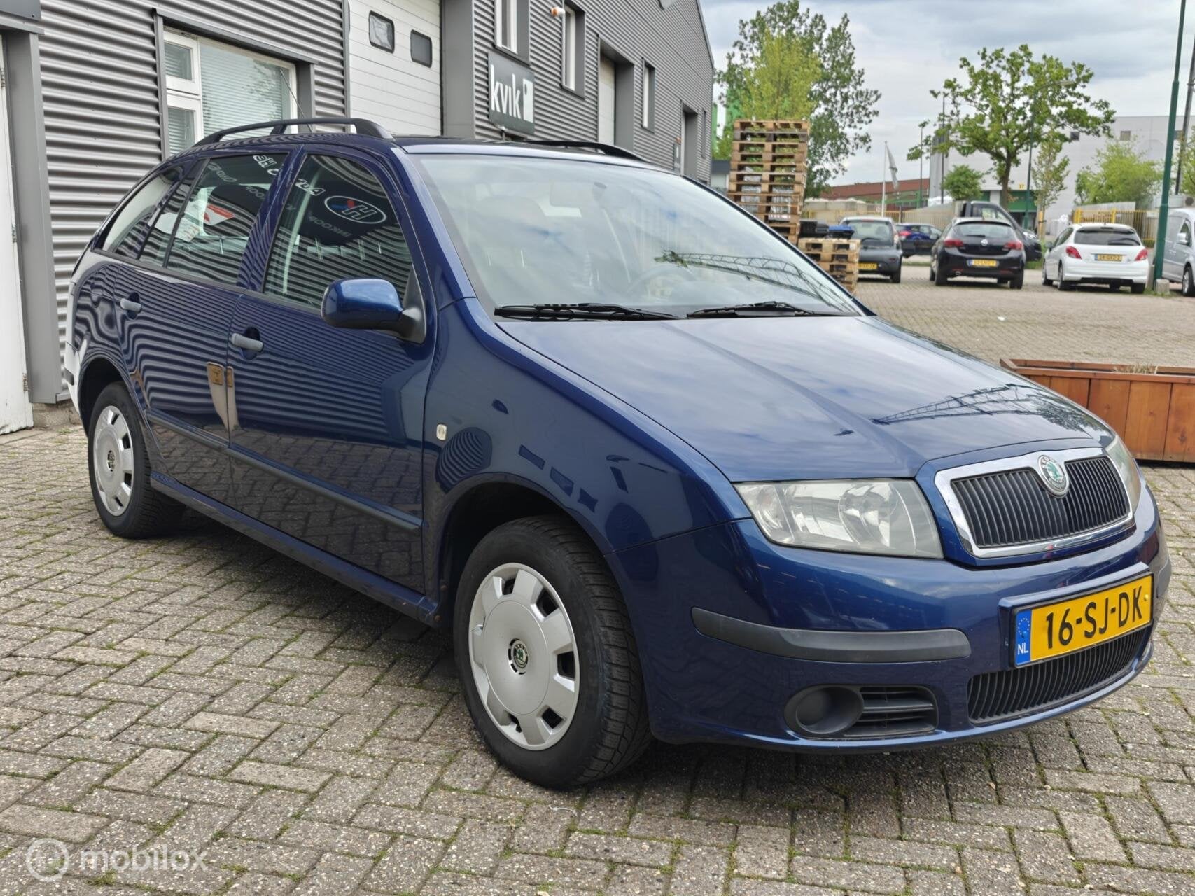 Skoda Fabia Combi 1.4-16v Equipe Airco CruiseControl CDVab, Voorwielaandrijving, 450 kg, 4 cilinders, Blauw