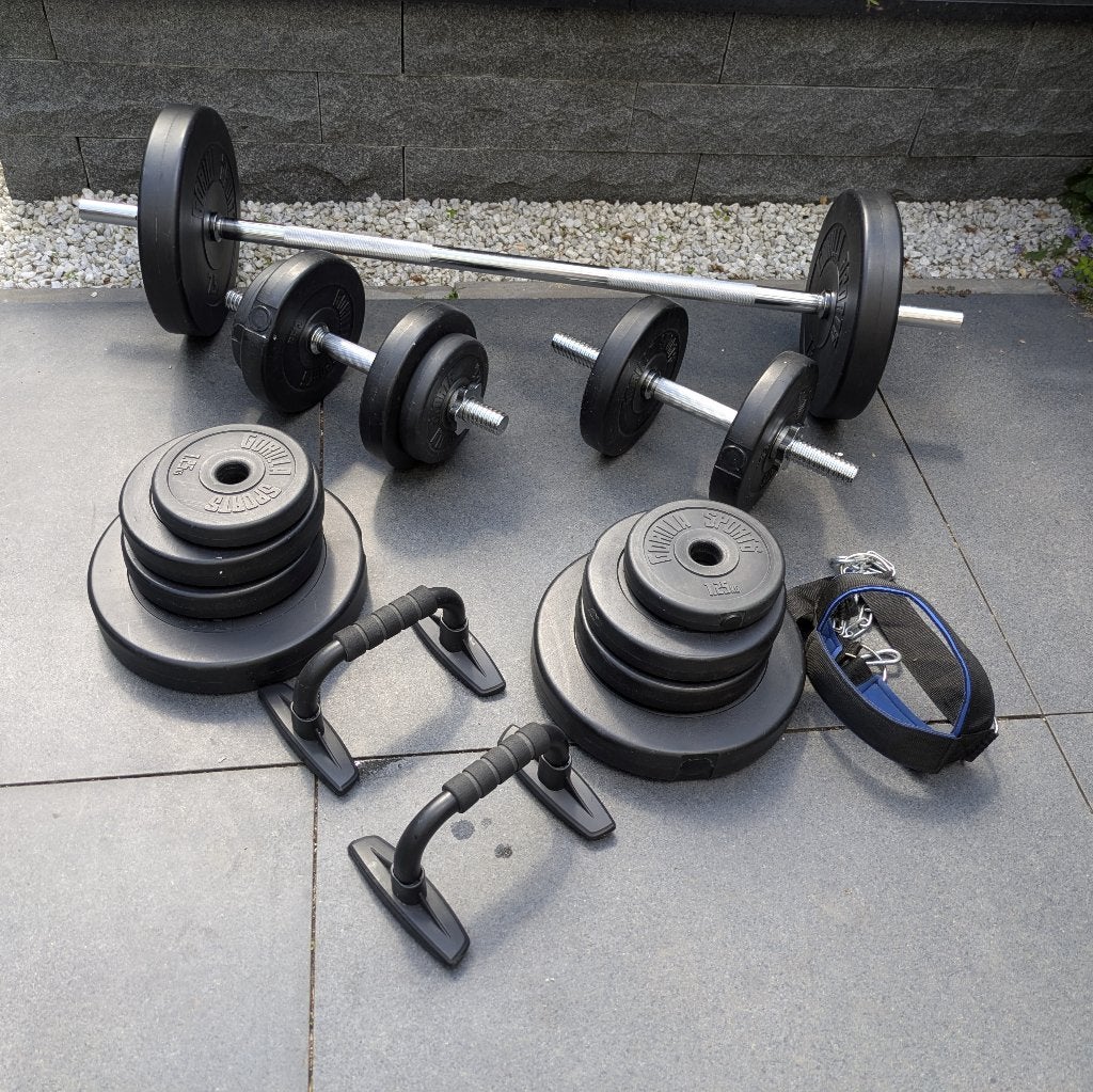 Gorilla Sports Dumbbells, Gewichten, Halterstang, Nektrainer, Ophalen, Gebruikt, Buik, Dumbbell