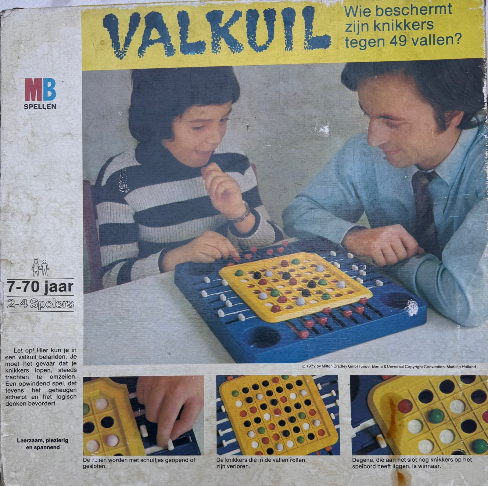 Valkuil, vintage met nog oude kleiknikkers, Ophalen of Verzenden, Gebruikt