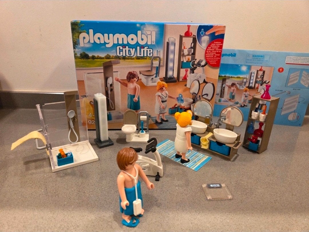 Playmobil Citylife badkamer 9268 met doos en boekje, Ophalen of Verzenden, Zo goed als nieuw, Complete set, Gebouw