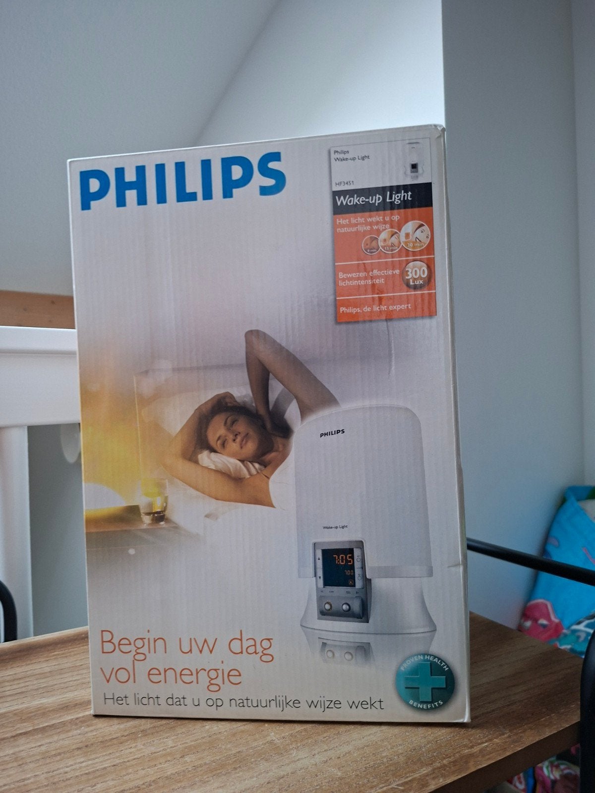 Philips Wake-up Light HF3551 - Wekker met licht, Ophalen of Verzenden, Gebruikt, Digitaal