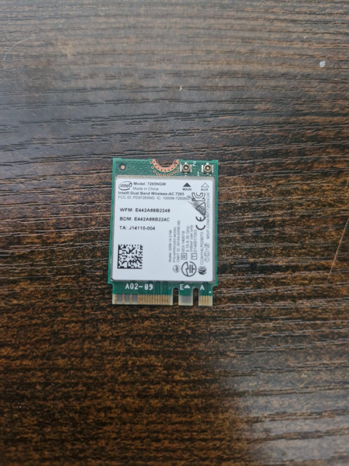 Intel Dual Band Wireless-AC 7265 (7265NGW) Interne M.2 Wi-Fi, Ophalen of Verzenden, Gebruikt, Intern, Intel