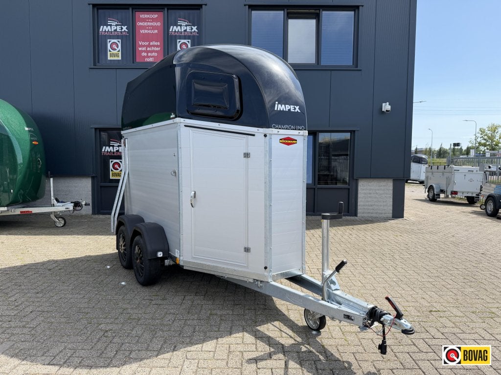 Bij Impex Bockmann Uno Champion aluminium met zadelkamer, Nieuw, Aluminium, 1½-paards trailer