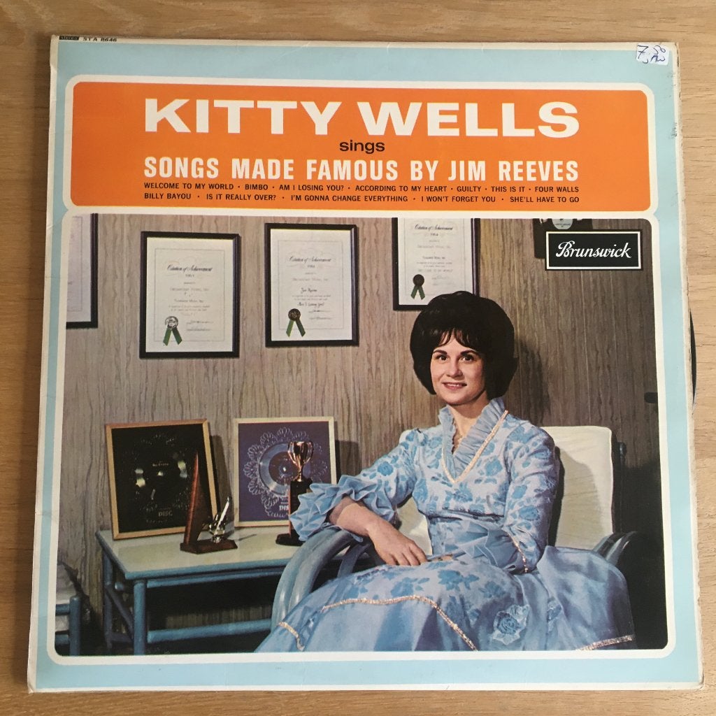 Kitty Wells sings Songs Made Famous By Jim Reeves LP, Ophalen, Gebruikt, 12 inch