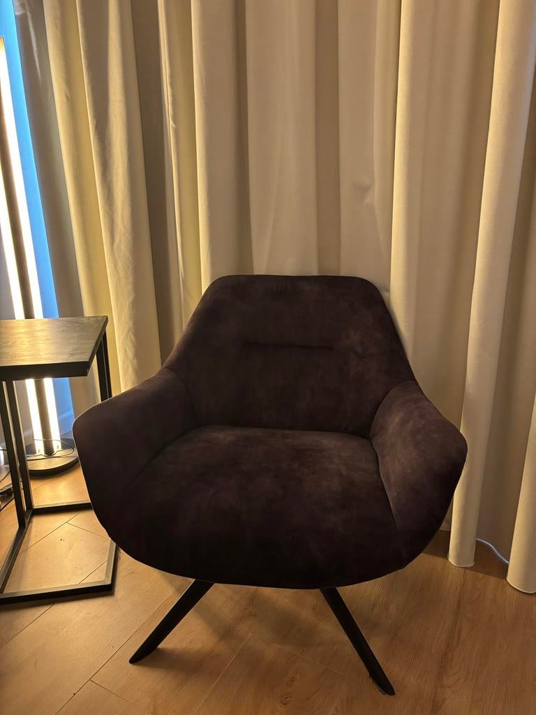 Luxe fauteuil Goossens Wonen Antraciet, Huis en Inrichting, Fauteuils, Gebruikt, Ophalen of Verzenden, 75 tot 100 cm, Modern