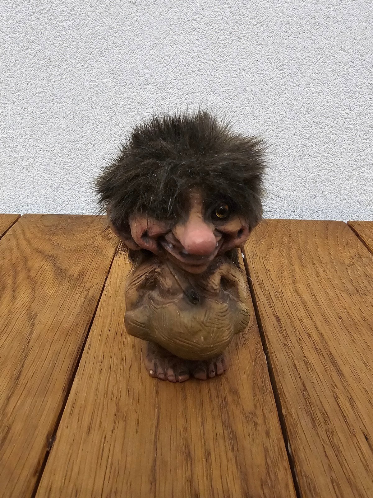 Vintage Noorse Troll Figuur met Bont Haar, Ophalen of Verzenden